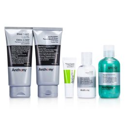 Logistics For Men The Essential Traveler Kit: Cleanser + Mositurizer + Lip Blam + Shave Cream + Hair &amp; Body Wash