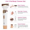 4 In 1 Women Electric Hair Shaver USB Rechargeable Hair Remover Cordless Eyebrow Nose Hair Trimmer